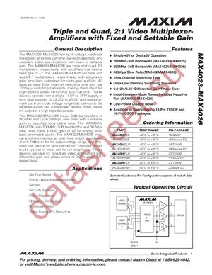 MAX4026EUP+T datasheet  